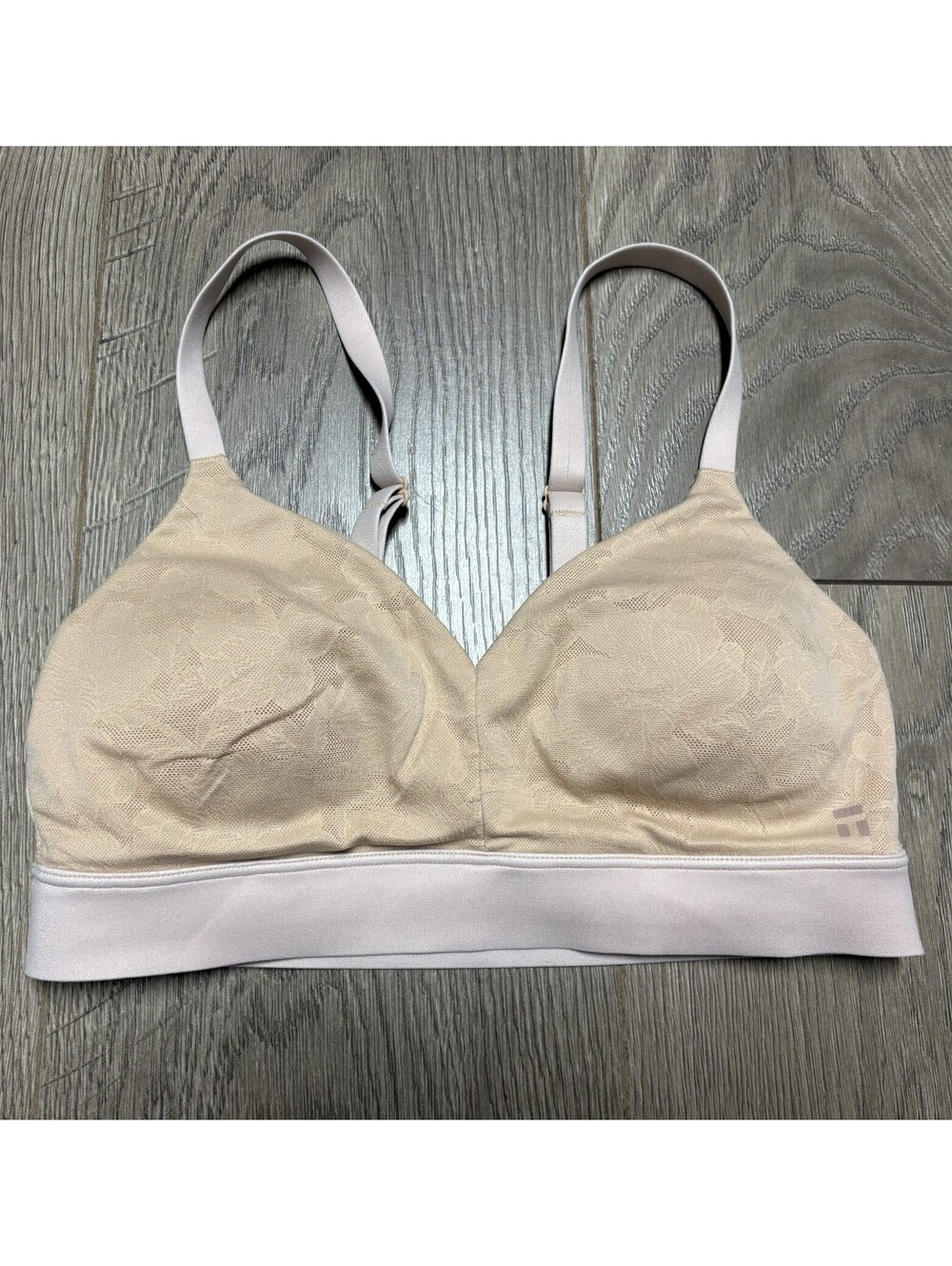 Tommy John Second Skin Triangle Comfort Lace Bralette Beige Nude Small A-C Cup